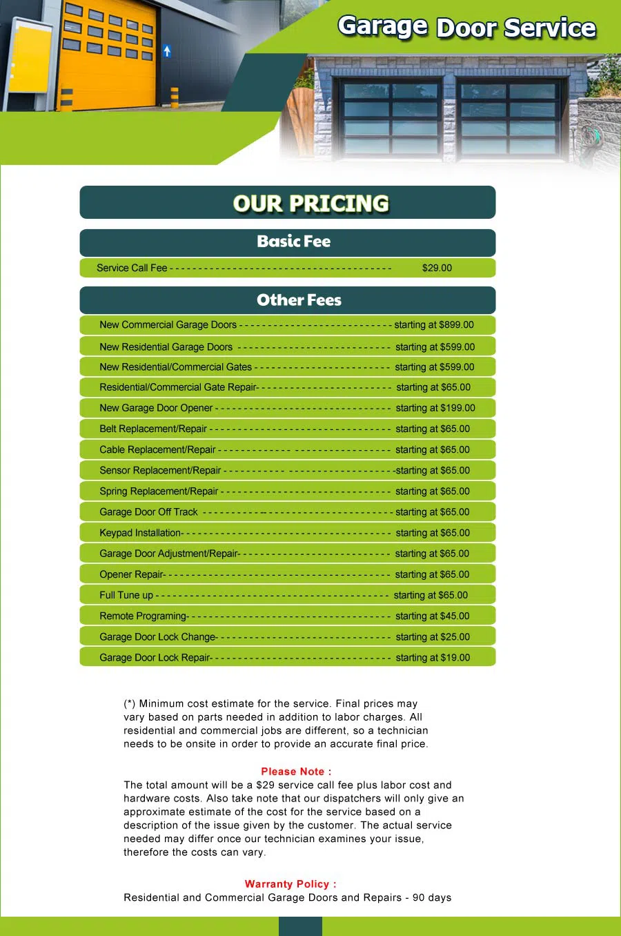 Garage Door 24 Hours Repairs Long Beach, CA 562-521-0524